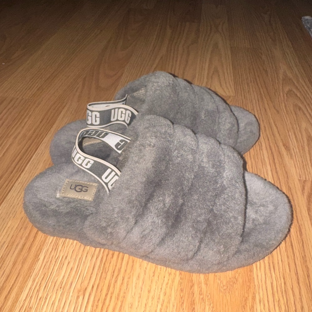 UGG Charcoal Plush Slippers
